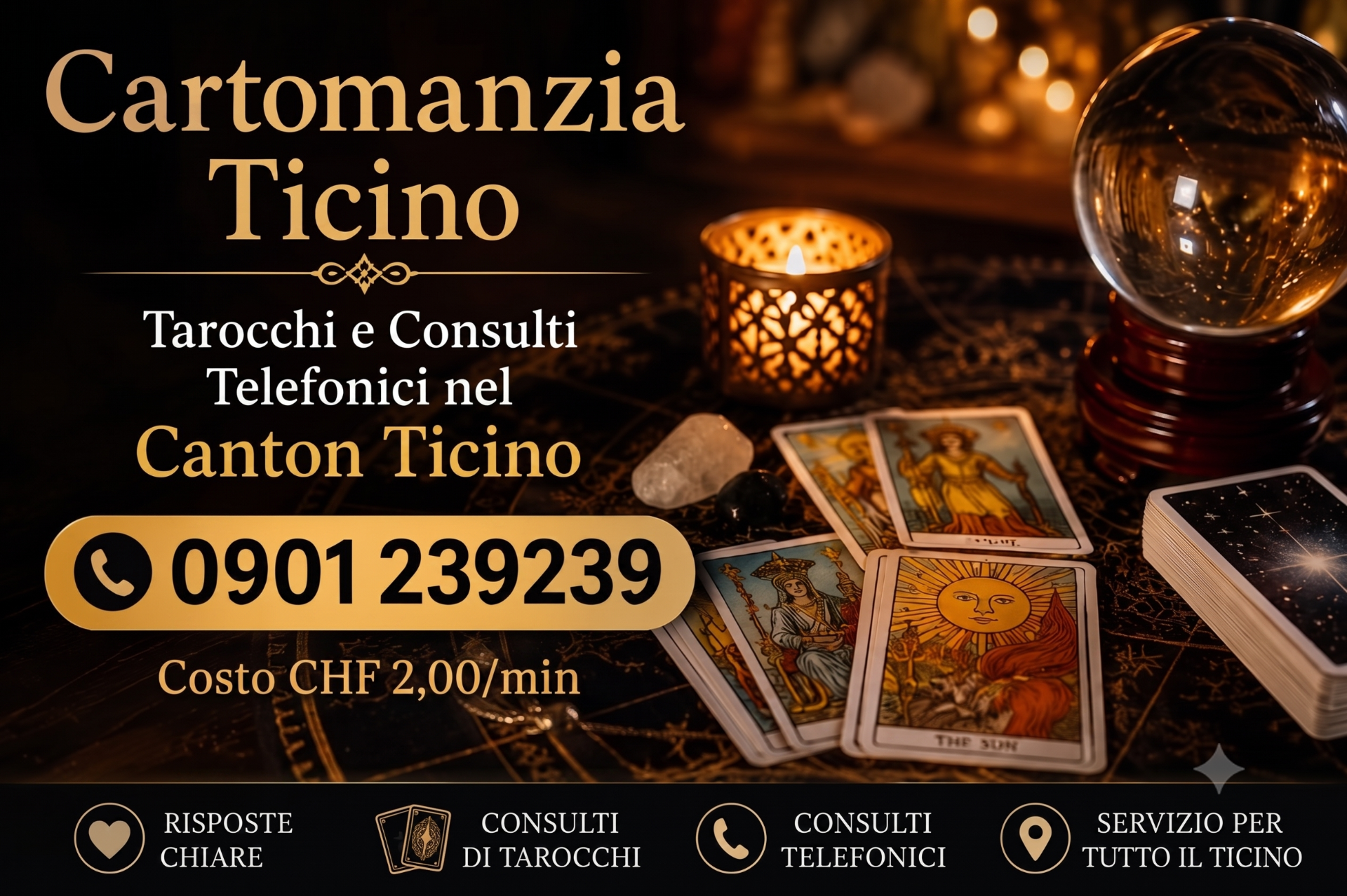 Cartomanzia telefonica in Ticino per consulti riservati