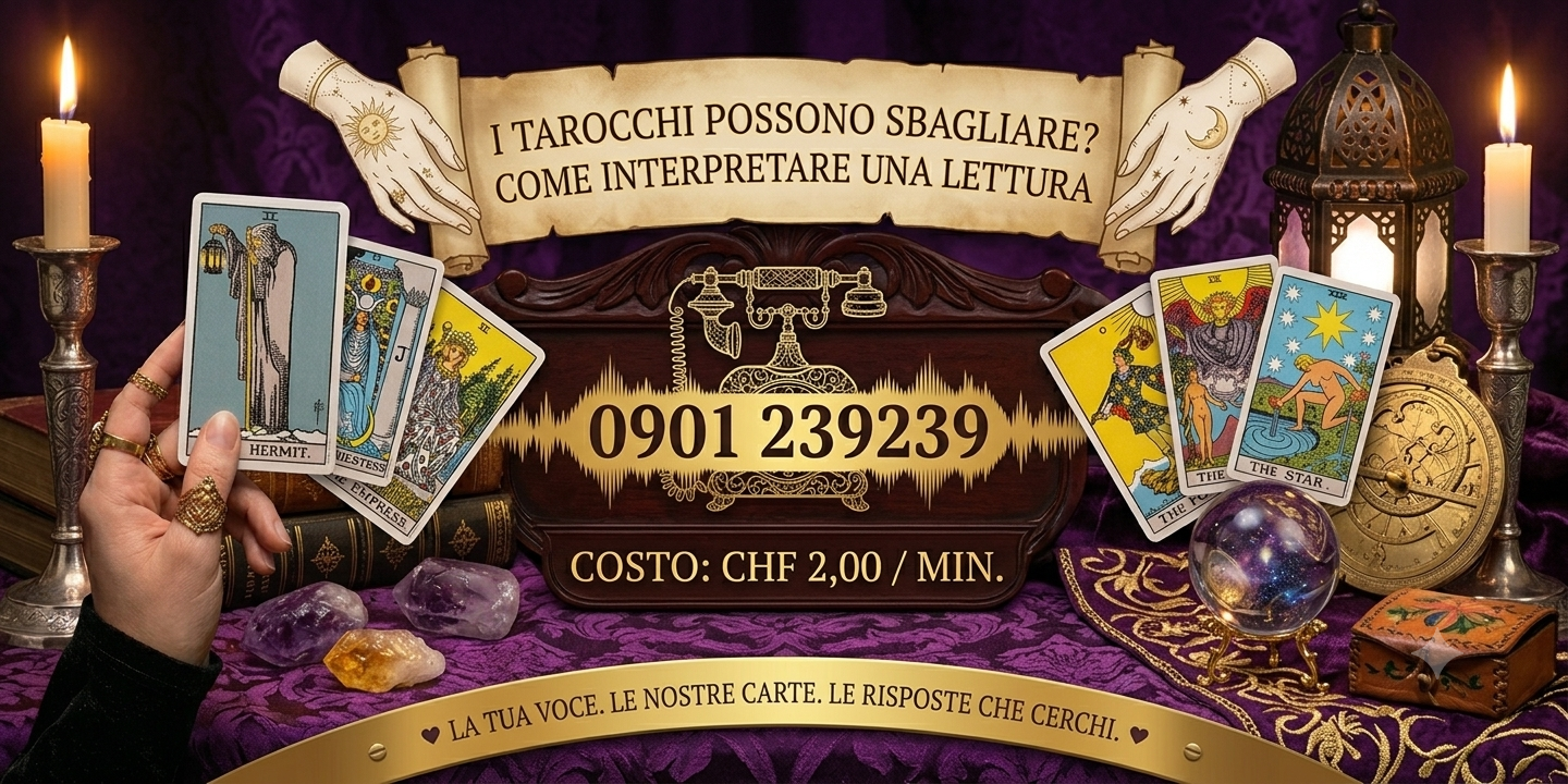 Cartomante durante una lettura intuitiva delle carte